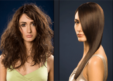 Lissage brésilien avant après